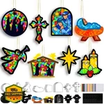 Doublefill 48 Pcs Christmas Nativity Suncatcher Craft Kits Tissue Paper. Fixed Price $27.99.
