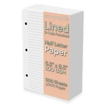 Half Letter Lined Paper, 3-HOLE Punched, 500 SHEETS/1000 Pages, White. Fixed Price $32.19.