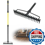 Jardineer Bow Heavy Duty, Long Handle Metal Rakes For Gravel, Rocks, Lawns. Fixed Price $56.01.