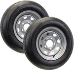 2-PACK Radial Trailer Tire Rim ST145R12 145/R12 Lrd Lug 4.5 Silver Spoke Wheel. Fixed Price $161.99.