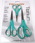 Fiskars 157690-1016 3 Piece Titanium Soft-grip Scissors 5" 7" & 8". Fixed Price $9.00.