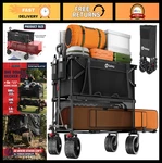 Heavy Duty Double Decker Wagon 500LBS, Collapsible Garden Cart, All-terrain Whee. Fixed Price $236.99.