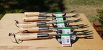Lot 5 Corona Professional Grade Wood Handle Stainless Steel Weeders W/fulcrum. Fixed Price $89.99.