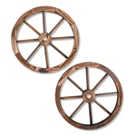 Trademark Innovations Decorative Vintage Wood Garden Wagon Wheel With Steel Rim. Fixed Price $78.11.