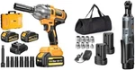 Taskstar Cordless Wrench Combo Kit Ratchet 3/8" 90NM, Impact 1/2" 1200N. Fixed Price $129.00.