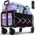 Collapsible Folding Utility Wagon Cart With Wheels, 360 Lbs Heavy Duty Outdoo.... Fixed Price $49.73.