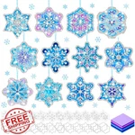Doublefill 60 Snowflake Suncatchers Kit, Tissue Paper Craft Ornaments. Fixed Price $42.99.