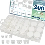 Tugermoola 200PCS 8 Sizes Plastic White Plugs For Round Holes - 1/5" 1/4.... Fixed Price $14.85.