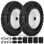 Upgraded 16" Flat Free Wheelbarrow Wheels And Tires, 4.80/4.00-8 Solid Wheelb.... Fixed Price $76.24.