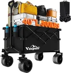 40IN Foldable Cart, 500LB Heavy Duty Beach Wagon, Black. Fixed Price $158.56.
