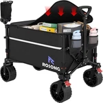Rosong Collapsible Wagon Cart With Wheels Foldable Heavy Duty Black 120L. Fixed Price $87.56.