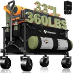 150L Collapsible Wagons Carts Foldable, 360LBS Heavy Duty Folding Beach Black. Fixed Price $103.52.