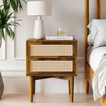 Bme Oliver Solid Wood Rattan Nightstand/side Table/end Table, Fully Assembled.... Fixed Price $186.16.