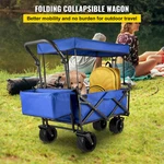 Extra Large Collapsible Garden Cart With Removable Canopy, Blue. Fixed Price $112.59.
