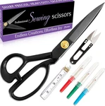 Professional 9 Inch Sewing Scissors For Fabric Cutting - Ultra Sharp, Black. Fixed Price $32.42.