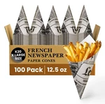 Friteshop Le Mende French Newsprint Paper Cones K-20 X-large 12.5 Oz Disposabl. Fixed Price $42.15.