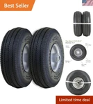 Durable 4.10/3.50-4 Pneumatic Tires With Offset Hub 2-PACK For Hand Trucks. Fixed Price $53.99.