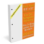 Sort Out My Life Letter Blank Paper 3-HOLE Punched 200 SHEETS/400 Pages 120 Gsm. Fixed Price $35.64.