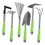 6-PIECE Set, Heavy Duty Gardening Hand Green. Fixed Price $42.46.