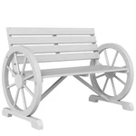 Outsunny 41 Wooden Wagon Wheel Bench Rustic Outdoor Patio Weather Resistance. Fixed Price $175.46.