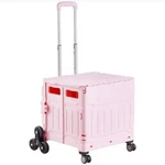 Foldable Cart With Stair Climbing Wheels Collapsible Rolling Crate 65L. Fixed Price $101.80.