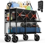 Double Decker Collapsible Wagon Folding Utility Cart All Terrain Wheels. Fixed Price $56.25.