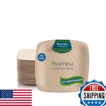 Bambu Pack Of 250 - 3.5 Inch Disposable Bamboo Plates Square Biodegradable Eco. Fixed Price $279.70.