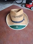 Vtg 1980'S John Deere Straw Hat Visor Sun Shade Cap Large Tractor Ride Otto. Fixed Price $49.99.