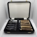 Mutual Hiram Sheffield 6 X Antler Wild Bone Stag Handle Knife Stainless Steel. Fixed Price $145.99.