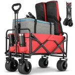 Evliquil Collapsible Foldable Beach Wagon,folding Cart With Rose Red. Fixed Price $115.74.