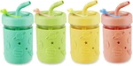 Kids & Toddler Glass Cups Pack Mason Jar 8.45 Oz With Silicone Sleeves Straws. Fixed Price $24.54.