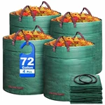 4 Pack 72 Gallons Reusable Yard Waste Bag, Large Lawn And Leaf Bags With Re.... Fixed Price $32.99.