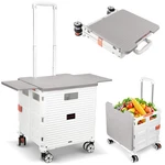 Foldable Utility Cart Collapsible Rolling Crate W/ Wheels Tote 110LB Capacity. Fixed Price $93.90.