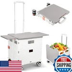 Foldable Utility Cart Collapsible Portable Crate Rolling W/ Wheels Tote 110LBS. Fixed Price $103.92.