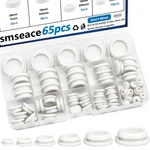 Smseace 65PCS White Rubber Plugs 6-SIZES 1" 3/4" 5/8" 6-25MM,. Fixed Price $13.03.