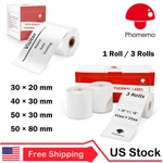 1/3ROLLS Square Sticker Label Self-adhesive Tag Thermal Paper For Phomemo M110. Fixed Price $13.99.