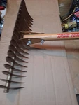 True Temper 10, 14-1/4 Steel Thatching Rake, 19 Tines, Head W/ Bolts. Fixed Price $14.99.