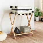 Vidaxl Luggage Rack 26.8"X15"X22.8" Bamboo. Fixed Price $76.18.