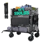 Sunnyfeel 500L Folding Sports Wagon - Heavy Duty Collapsible Cart Black. Fixed Price $209.99.
