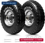 Storystore 2-PACK 4.10/3.50-4 Tire And Inch Solid Rubber Wheels. Fixed Price $47.23.