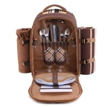Apollo Walker 2 Person Picnic Backpack Cooler Brown Fleece Blanket Plates. Fixed Price $89.99.