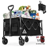 Wagon Cart Shopping Foldable Folding Collapsible With Wheels Big 85L-BLACK. Fixed Price $106.58.