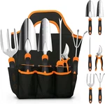 Heavy Duty Gardening Tool Set, Stainless Steel With Non-slip Grip & Storage Tote. Fixed Price $49.11.