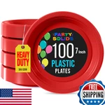 Red Plastic Plates 7 Inch - Heavy Duty Disposable Party Supplies 100 Pack. Fixed Price $30.60.