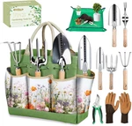 Tools 9-PIECE Heavy Duty Gardening Hand With Floral Organizer Tote. Fixed Price $41.09.