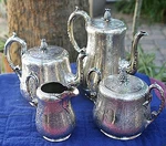 1858 Barnard London Sterling Pc All Hand Chased Tea, Coffee Set 78.44 Troy Oz. Fixed Price $6347.00.
