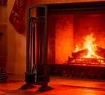 Kingson 5-PIECE Lightweight Fireplace Tool Set Portable, Compact, And St. Fixed Price $57.21.
