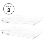 6 In. W X H 10.5 Rectangular Clear Acrylic Decorative Tray Set Of. Fixed Price $49.55.