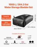 Vevor 264 Gal Water Storage Bladder, 1000D Pvc Collapsible Tank For Rv & Camping. Fixed Price $59.99.