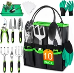 Wowbox Tools Set - 10 Pcs, Heavy Duty Gardening Hand Kit With Stora. Fixed Price $37.99.